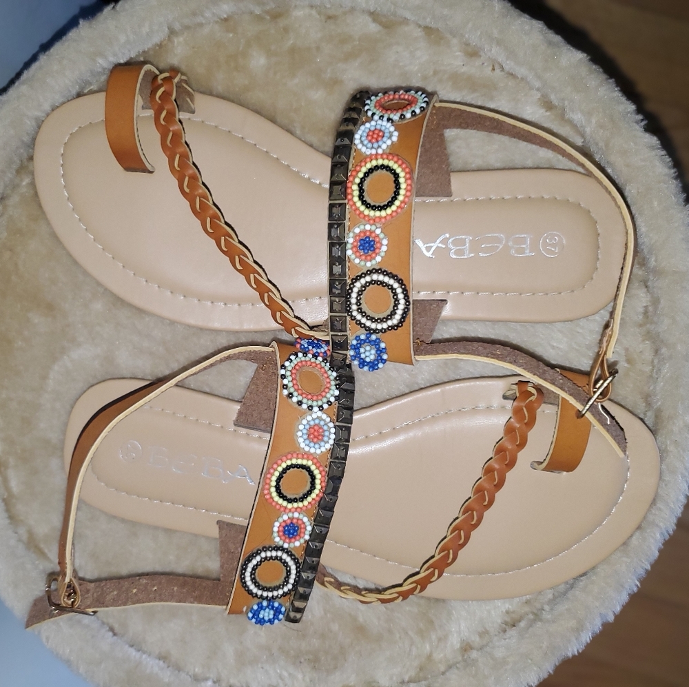Beba sandals with beaded detail